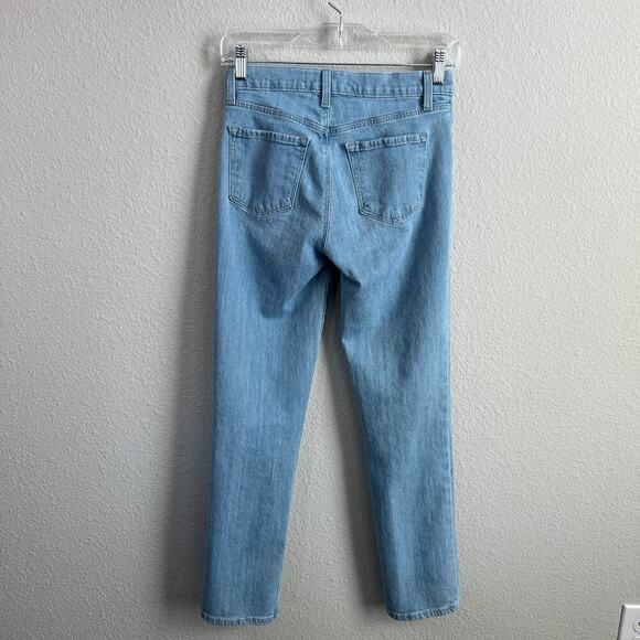 J Brand Adele Jeans Women's 25 Mid Rise Straight Leg Cropped Linen Light Wash - Picture 3 of 8